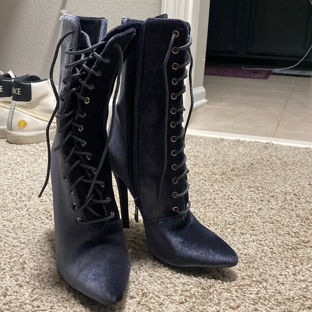 BooHoo Velvet Heels